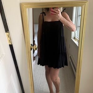 Black Mini Dress with Tie Straps
